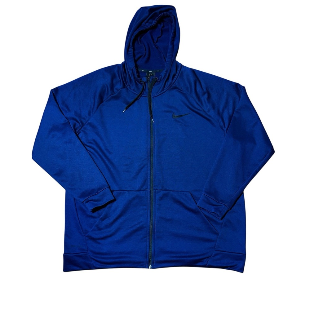 Nike Dri Fit Full Zip Training‎ Hoodie Jacket Men XXL Navy Blue